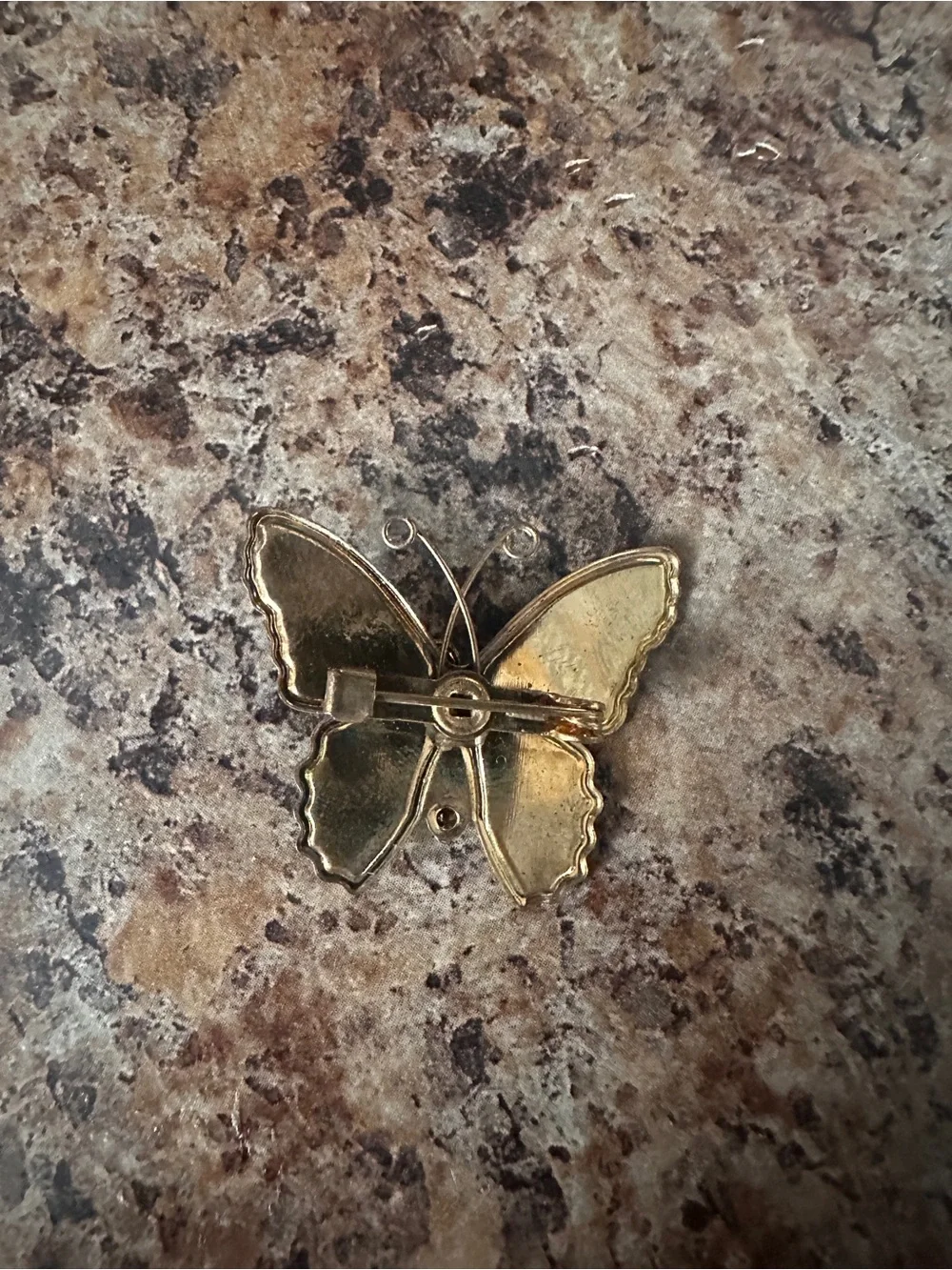 Vintage Genuine Ronte of Beverly Hills Enamel Butterfly Gold Tone Brooch Pin